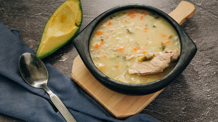 Cuchuco is a typical soup from the interior of the country of Colombia