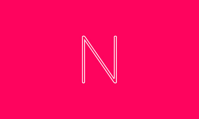 N is a attractive vector with a simple design and pink background.