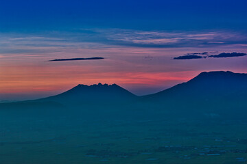 sunset over the mountains