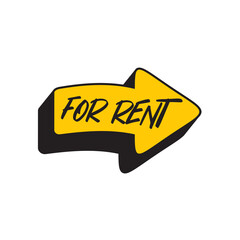 For Rent plank sign logo design