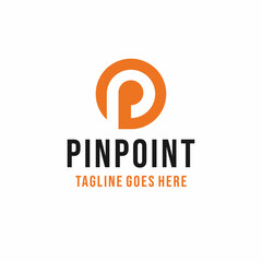 pinpoint Technology Logo emblem Icon. navigation travel Vector Modern Symbol. App network for Company