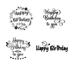 lettering and calligraphy modern - Happy Birthday to you. Sticker, stamp, logo - hand made