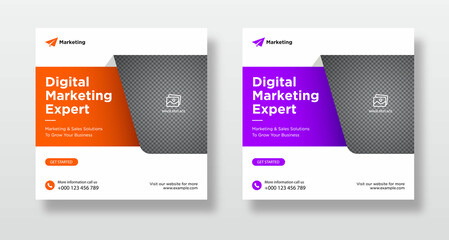 Obraz premium Business Flyer and Brochure Social media post Professional Marketing Agency Template