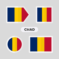 Set of 4 symbols with the flag of Chad.