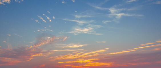 夕焼け　空　雲　背景　背景素材