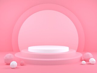 abstract geometric shape pastel color template minimal modern style wall background,for booth podium stage display table mock up composition 3d rendering 