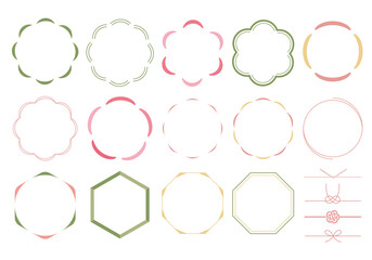 シンプルな和風フレームのセット（文字なし）