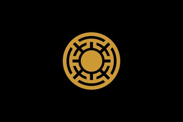 Circle technology logo element icon design, abstract labyrinth illustration design. Tech logo for business company.