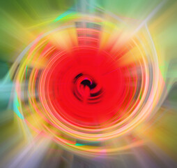 Obraz premium An abstraction of a red rose and a background of distortion by twisting
