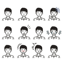 小学生の男の子の色々な表情