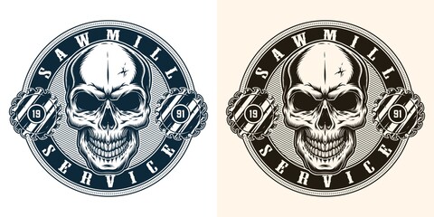 Woodworker vintage round emblem