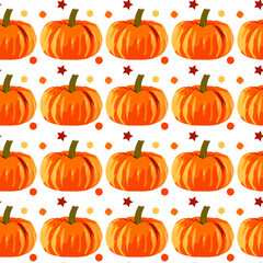 Vector pumpkin. For printing on fabric. Autumn fruit.