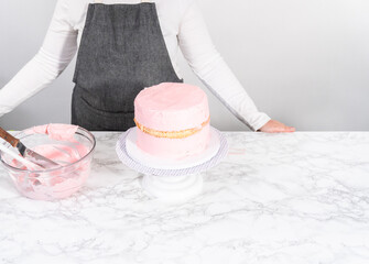 Mermaid themed 3 layer vanilla cake