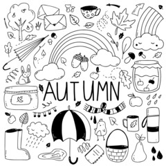 a set of autumn elements