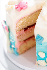 Mermaid themed 3 layer vanilla cake