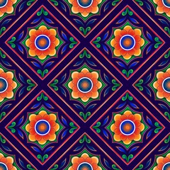 This flower seamless pattern can use for tile, fabric and many material. For various products such as scarves, bowls, phone cases.
