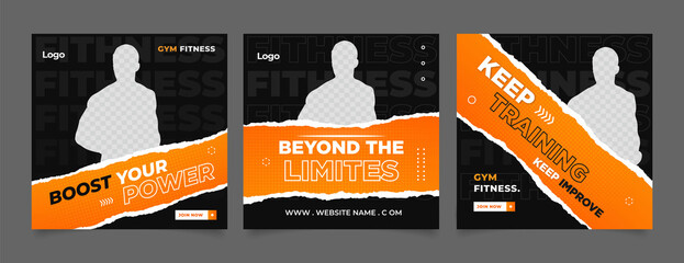 Fitness social media post banner template
