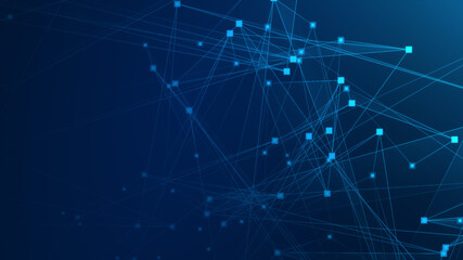 Obraz na płótnie Canvas Abstract blue polygonal 3d rendering network technology background.