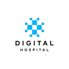 Sophisticated and simple logo about hospital and digital icons.
EPS 10, Vector.