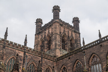 Fototapeta na wymiar Looking up at Chester Cathedral