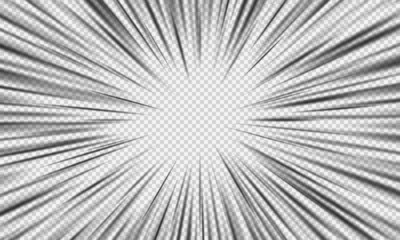 Crash zoom vector effect isolated, manga speed frame or radial anime speed lines, realistic cinematic action scene speed blur, comic book radial lines overlay template