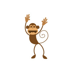 Naklejka premium Cheerful, creative monkey character. Character for design. Vector illustration.