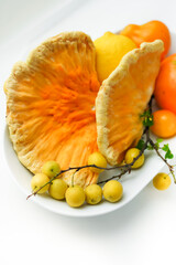 Wild forest edible chicken mushroom and other harvest