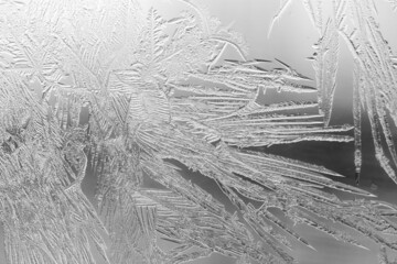 Patterns from frost on glass as a background.