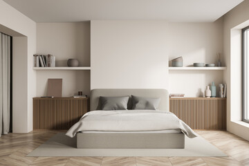 Modern beige bedroom design