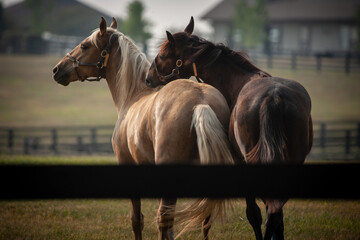 two horses in a field, Kentucky