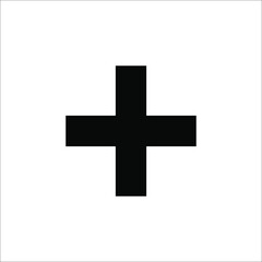 flat design plus sign button icon vector illustration on white background eps 10