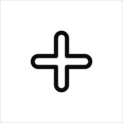 flat design plus sign button icon vector illustration on white background eps 10