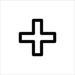 Obraz premium flat design plus sign button icon vector illustration on white background eps 10