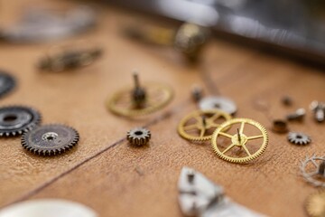 close up of watch piece