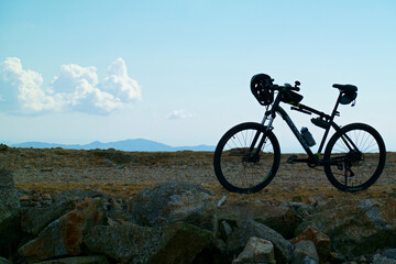 Obraz na płótnie Canvas rower góry widok skały natura