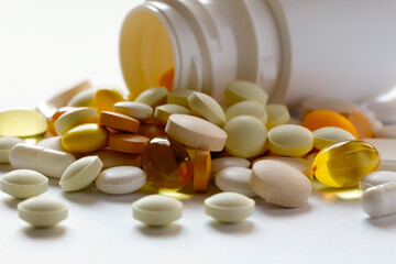 Various tablets fell out of a plastic bottle