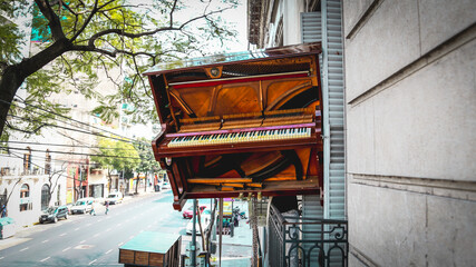 piano in the window