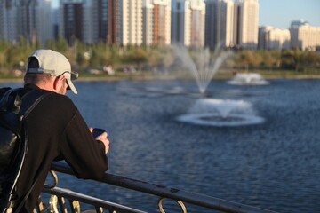 person on the bridge