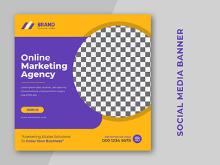 Digital marketing agency post and social media banner template