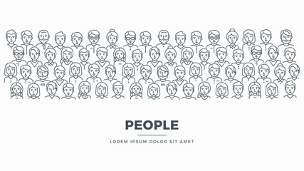 People illustration. Vector social backdrop design with society.