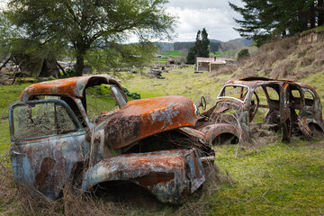 old rusty abandoned car