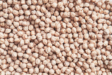 Natural and raw chickpeas. Fresh legumes close up