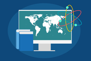 Web Education or e-learning concept vector design.