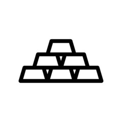 Gold icon. Black contour linear silhouette. Front view. Vector simple flat graphic illustration. The isolated object on a white background. Isolate.