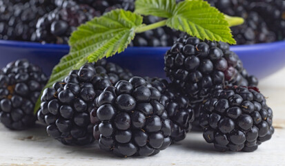 image of ripe blackberry close-up