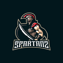 Spartan mascot logo design vector with modern illustration concept style for badge, emblem and t shirt printing. Spartan illustration for sport and esport team.