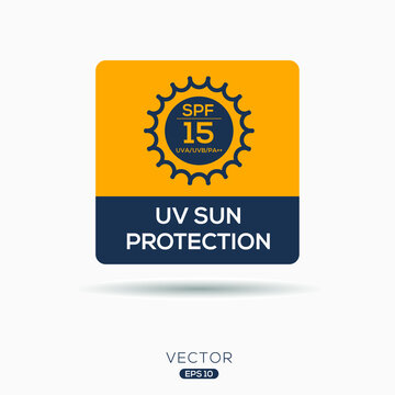 Creative (SPF 15) UV protect icon, Vector sign.
