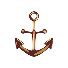 golden antique anchor