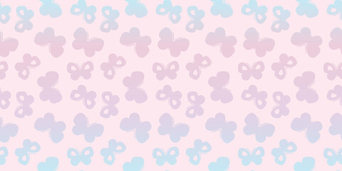 Vector butterfly seamless repeat pattern wallpaper, background with butterflies