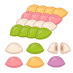 Songpyeon traditional Korean rice cakes set